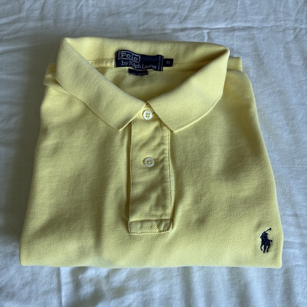Polo Ralph Lauren‎ Collared Short Sleeve Polo Shirt Men's XL Yellow - Picture 16 of 16